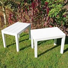 Set Of 2 Roma 60cm Resin Benches In White