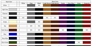 This Excel Chart Shows You What Color Shoes You Can Wear