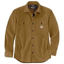 canvas fleece lined shirt jacket