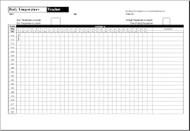 Body Temperature Tracker Template Printable Medical Forms
