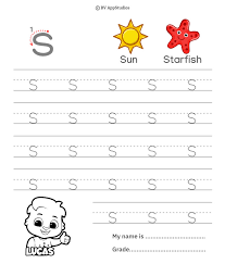 lowercase letter s tracing worksheets