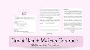 bridal hair and makeup contracts what