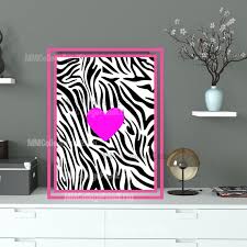 Art Decor Zebra Print Purple Heart