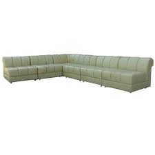 light almond green leather sectional