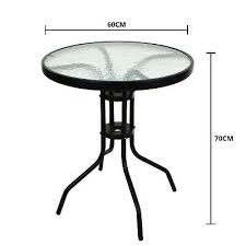 tempered glass top patio table metal
