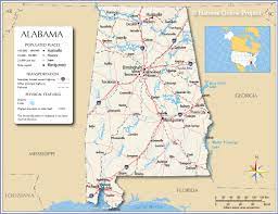 Alabama county map with county seat cities. Map Of Alabama State Usa Nations Online Project