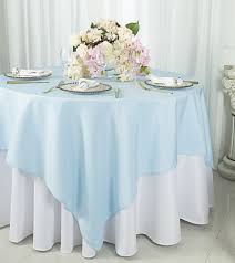 72 Square Polyester Baby Blue Table Overlays Topper Tablecloths Wholesale