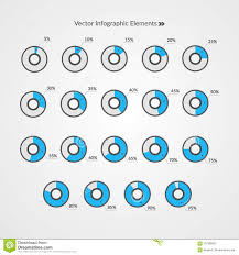 5 To 95 Percent Pie Charts Percentage Vector Infographics