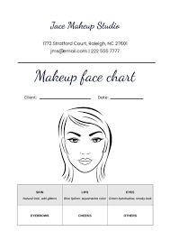 free makeup face chart in