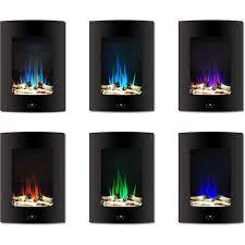 Cambridge 19 5 In Vertical Electric Fireplace With Multi Color Flame And Driftwood Log Display Black