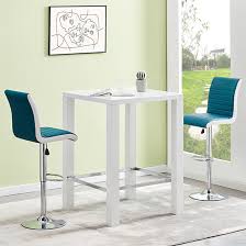 Jam Square Glass White Gloss Bar Table