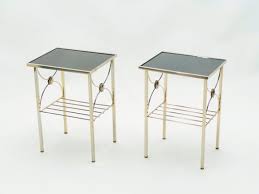 Black Opaline Glass Side Tables 1960s