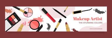 hand drawn makeup artist twitch banner
