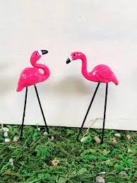 Miniature Flamingo Lawn Ornaments Set