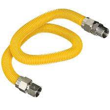 The Plumber S Choice 36 In Flexible Gas Connector Yellow Coated Stainless Steel For Gas Range Furnace 1 2 In Fittings