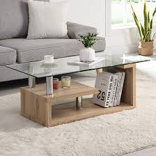 Zariah Clear Glass Coffee Table With