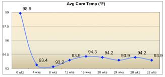 Average Core Temperature Chart Of The Patient Degree