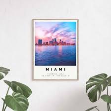 Miami Poster Colorful Print Miami Wall