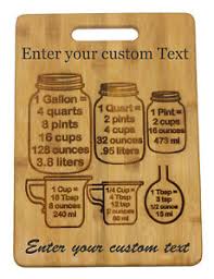 Details About Mason Jar Measurement Conversion Chart Personalized Engraved Cutting Board