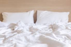 white bedding sheets