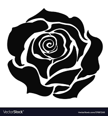 black rose flower icon royalty free