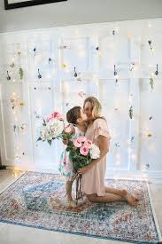 Flower Wall With Le Light Curtain