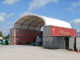 container mounted fabric structures