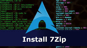 arch linux install 7zip you