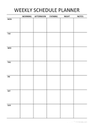 free weekly schedule template free