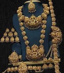 golden bridal jewelry set south india