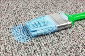 removing dried paint from carpet step