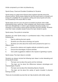 calam eacute o sports essay great and excellent guidelines for students sports essay great and excellent guidelines for students
