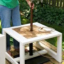 Work one section at a time. Make A Side Table Umbrella Stand A Freestanding Umbrella Will Patio Umbrella Stand Outdoor Umbrella Stand Offset Patio Umbrella
