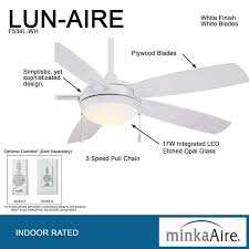 white ceiling fan with light f534l wh