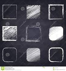Chalk Drawn Square On Chalkboard Background Stock Vector