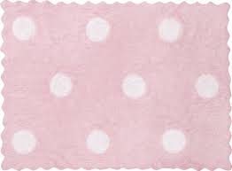 baby pink cookie rug with big white