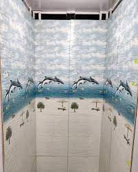 Glossy Ceramic Bathroom Tile 1x1 5 Ft