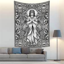 Tapisserie murale en tissu microfibre 100%, Texture Mandala, ange,  psychédélique, Boho, beau motif imprimé, décoration de chambre à coucher et  de salon | AliExpress