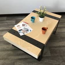 coffee table thick wooden tabletop