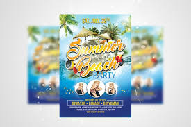 summer beach party flyer psd template