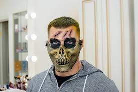 skull makeup man stock photos royalty