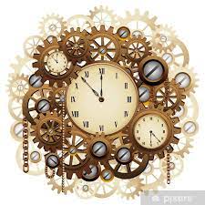 Wall Mural Steampunk Style Clocks And