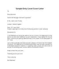 Cover Letter For Entry Level Entry Level Cover Letter New Cover