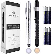 Amazon Com Penlightpro Medical Led Pen Light For Nurses Doctors With Pupil Gauge And Ruler 2 Sets Reusable Penlight Silver White Light Black Warm Yellow With Replaceable Batteries Tactical Flashlight Penlights Industrial Scientific