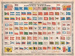 1864 Johnson Chart Of The Flags And National Emblems Of The World