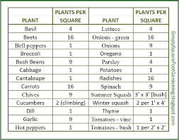 Plant Spacing In A Square Foot Garden