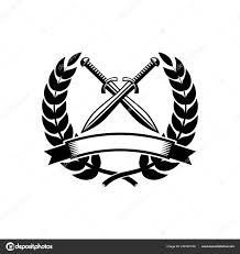 emblem template crossed swords design