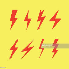 Thunderbolt Signs On Yellow Background
