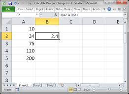 calculate percent change in excel