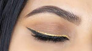 gold glitter eyeliner makeup tutorial
